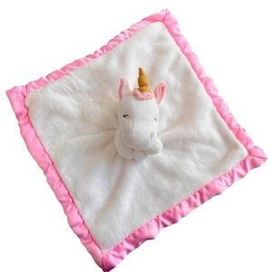 Carter's White Pink Satin Unicorn Baby Security Blanket Lovey 2016